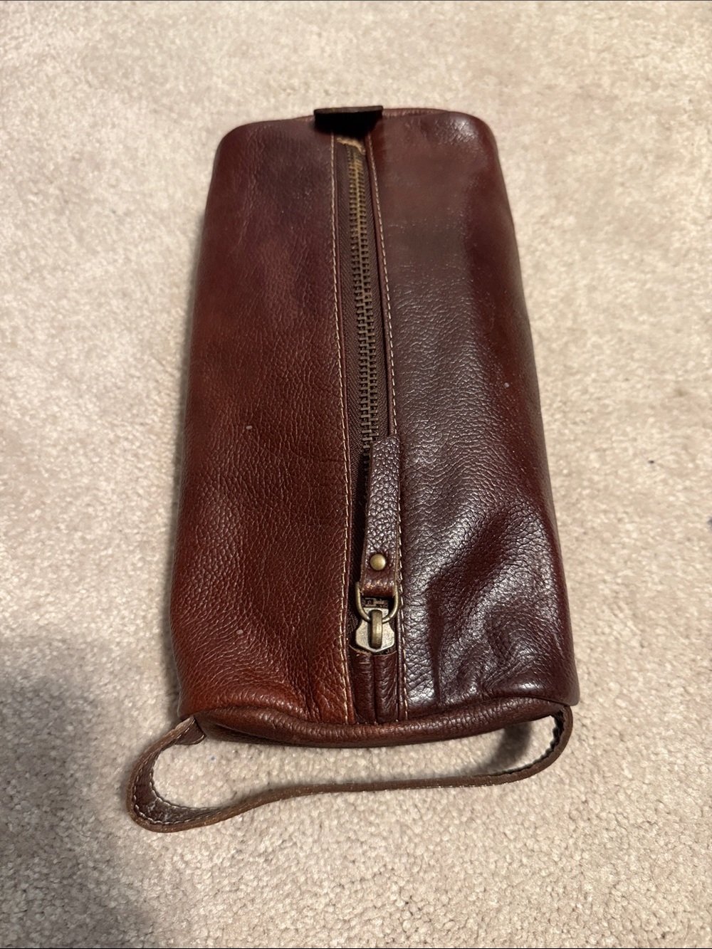 Timberland Dark Brown Toiletry Bag with Top Handle